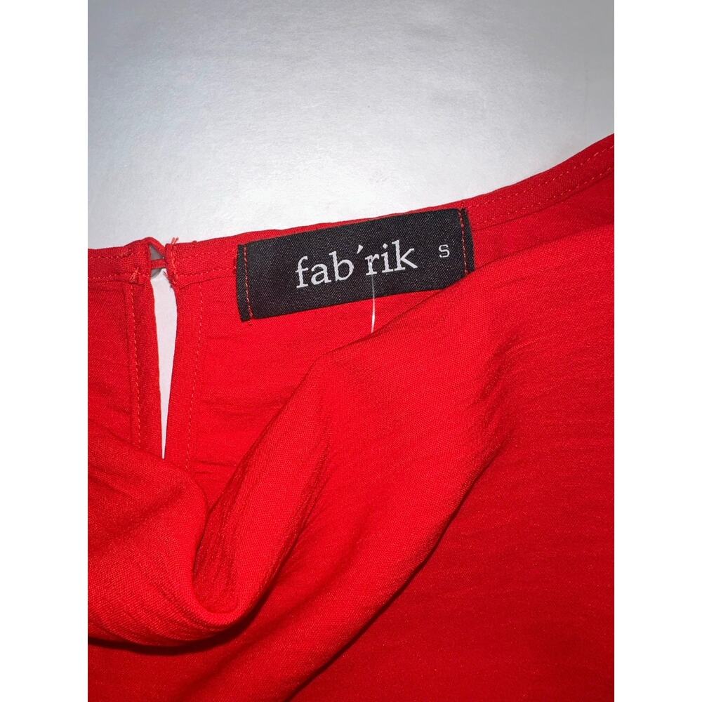 Fab’rik Women’s Size Small Ellisyn Short Sleeve Cowl Neck Romper Red Belted - Picture 5 of 6